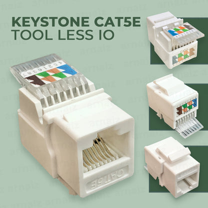 CAT5E IO Keystone UTP Network Keystone Jack Tool Less type Network Connector RJ45 Jack Information