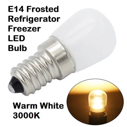 LED Pygmy Bulb E14 Fridge Freezer Appliance Light Mini Lamp 1.5W 3000K Warm White 220VAC Frosted Mil