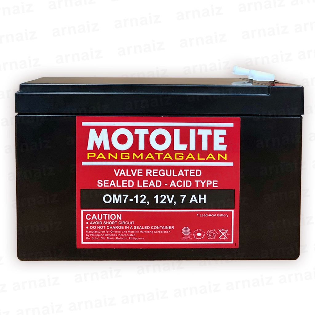 Motolite UPS Battery 12V 7Ah 20hr OM7-12 12 Volts 7 Ampere Rechargeable Back up Battery 12v 7.2Ah
