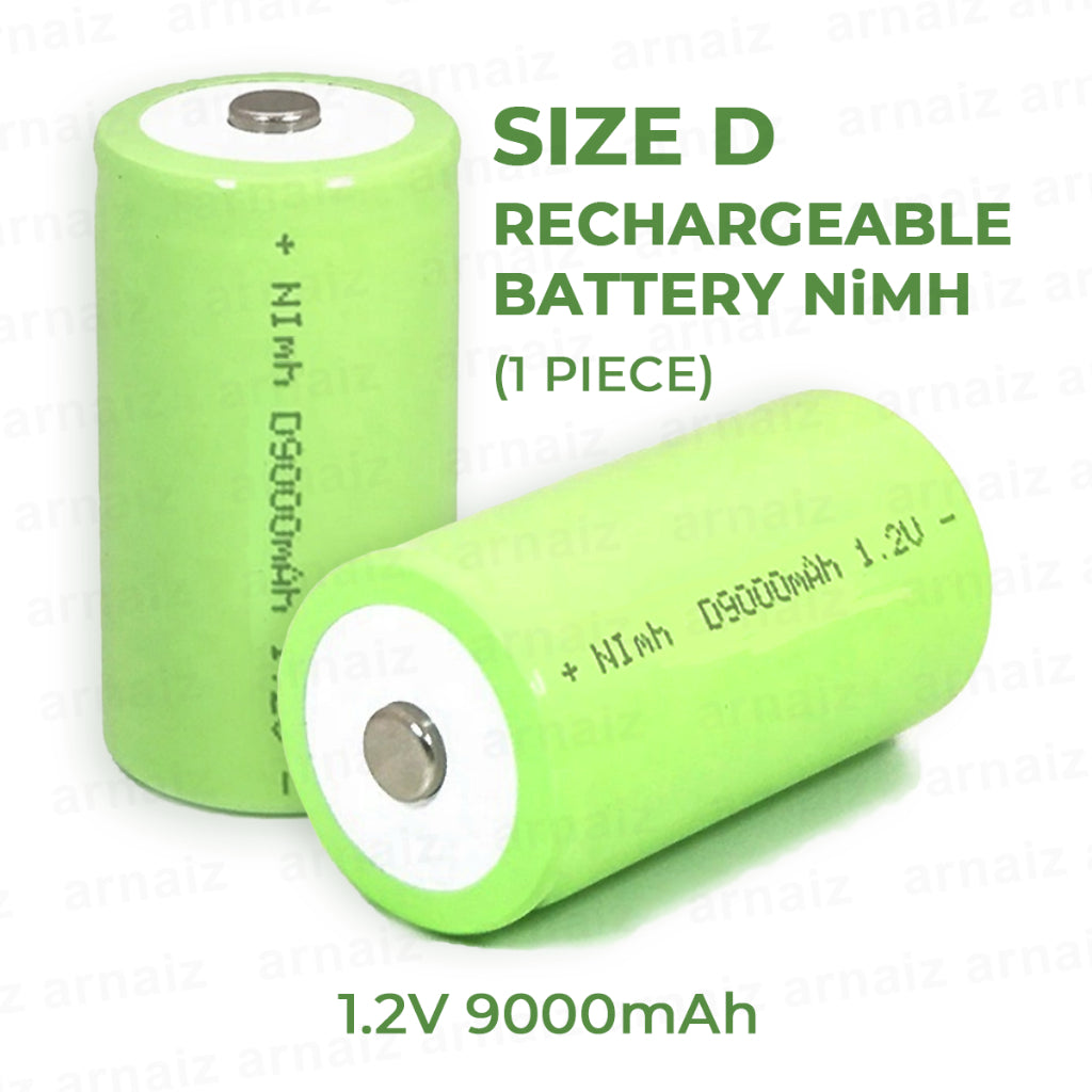 LQD Size D (1pc) Rechargeable NiMH Battery 1.2V 9000mAh HR20