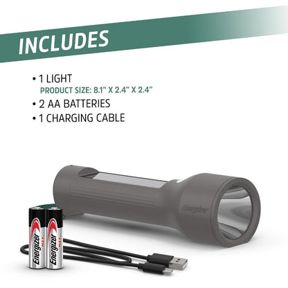 Energizer YSHH21 Hybrid Solar Handheld Flashlight Rechargeable LED Torch Light IPX4 Water Resistant