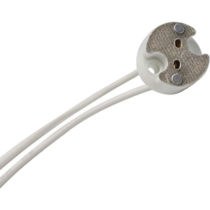 Round Halogen Holder Socket Ceramic Base AWG20 200mm Extra Long Transparent Insulation Wire 20cm