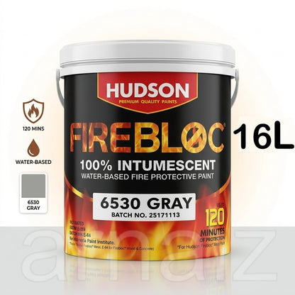 Hudson FireBloc 6530 Gray 16L Water-Based Fire Protective Paint 100% Intumescent