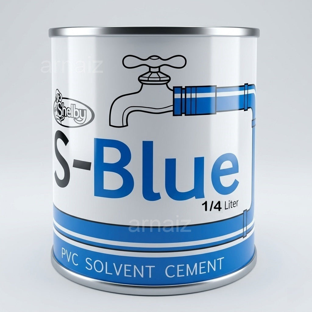 S-Blue PVC Solvent Cement Adhesive 1/4 Liter L 250mL SBlue Shelby S17 Strong Plastic Pipe Fittings