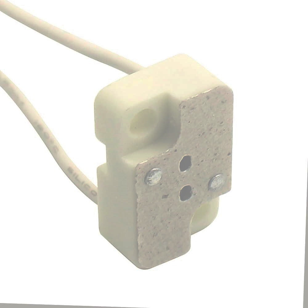 Rectangle Halogen Holder Socket Ceramic Base AWG20 200mm Extra Long Transparent Insulation Wire 20cm