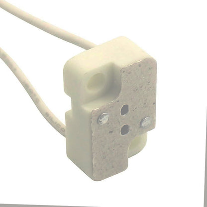 Rectangle Halogen Holder Socket Ceramic Base AWG20 200mm Extra Long Transparent Insulation Wire 20cm