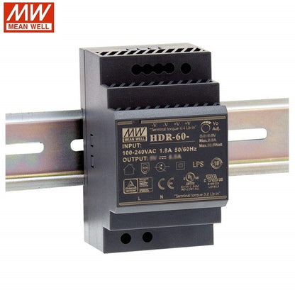 MEAN WELL HDR-60-24 Ultra Slim Step Shape 3SU DIN Rail 60W 24V Power Supply 24 Volt 60 Watt Meanwell