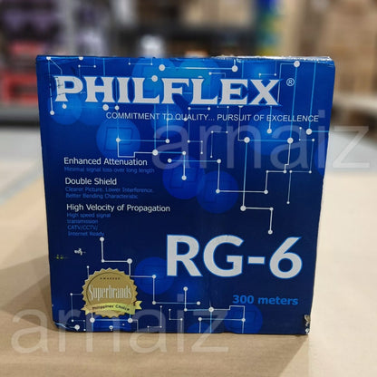 Philflex RG6 Coaxial Cable RG 6 CATV Video CCTV 300 meters Copper Clad Steel CCS PXRG6 300m