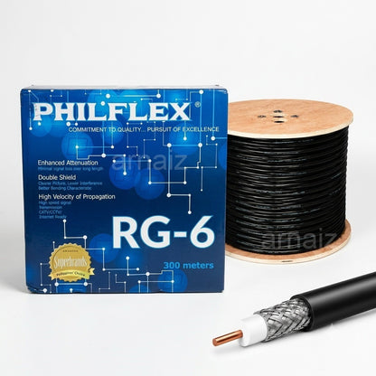 Philflex RG6 Coaxial Cable RG 6 CATV Video CCTV 300 meters Copper Clad Steel CCS PXRG6 300m