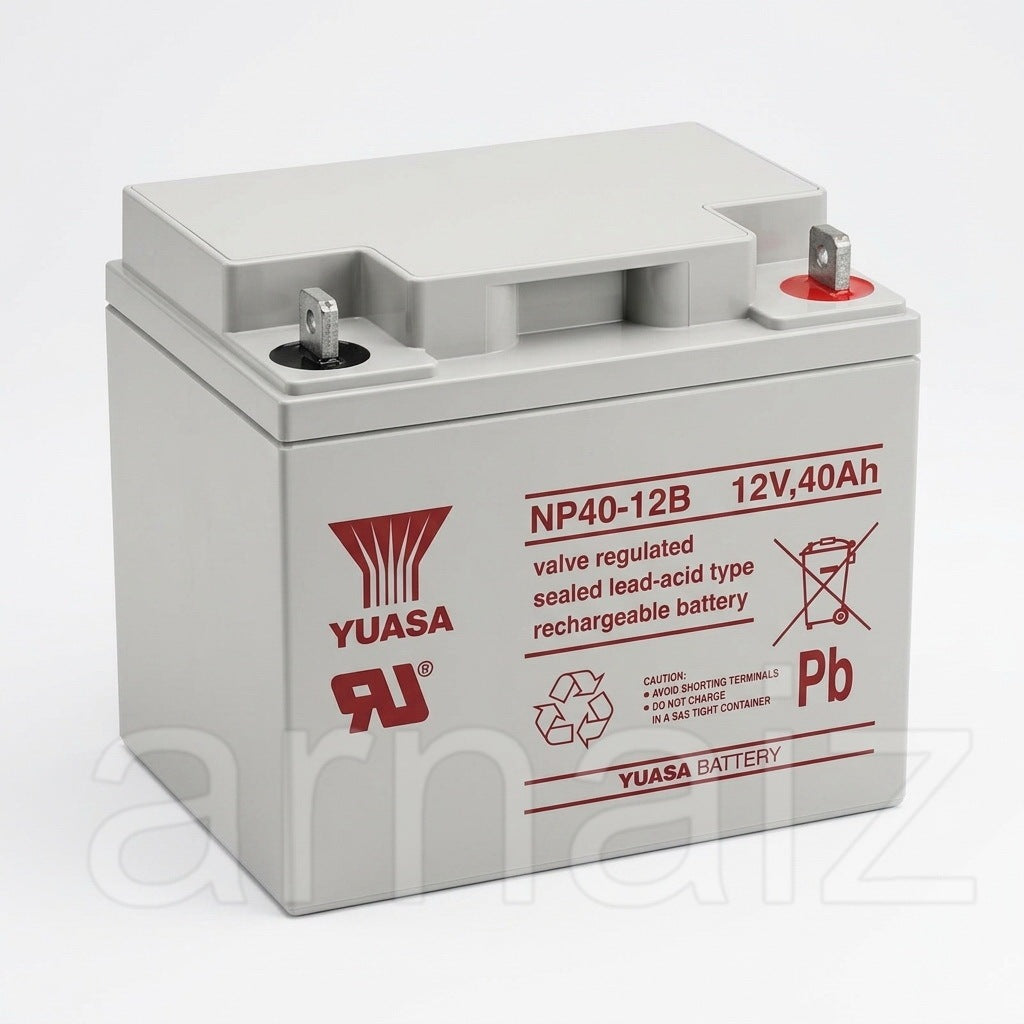 Yuasa 12V 40Ah SLA VRLA Rechargeable Battery NP40-12B Valve Regulated Sealed Lead-Acid NP40-12