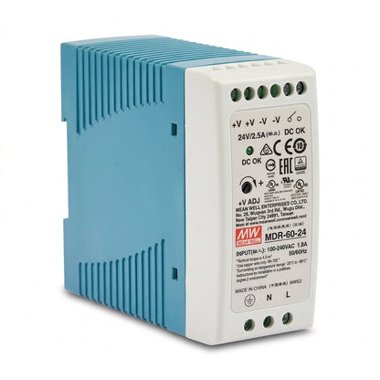 Mean Well MDR-60-24 Industrial DIN Rail Power Supply 24V DC 2.5A 60W Meanwell MDR-60 Series