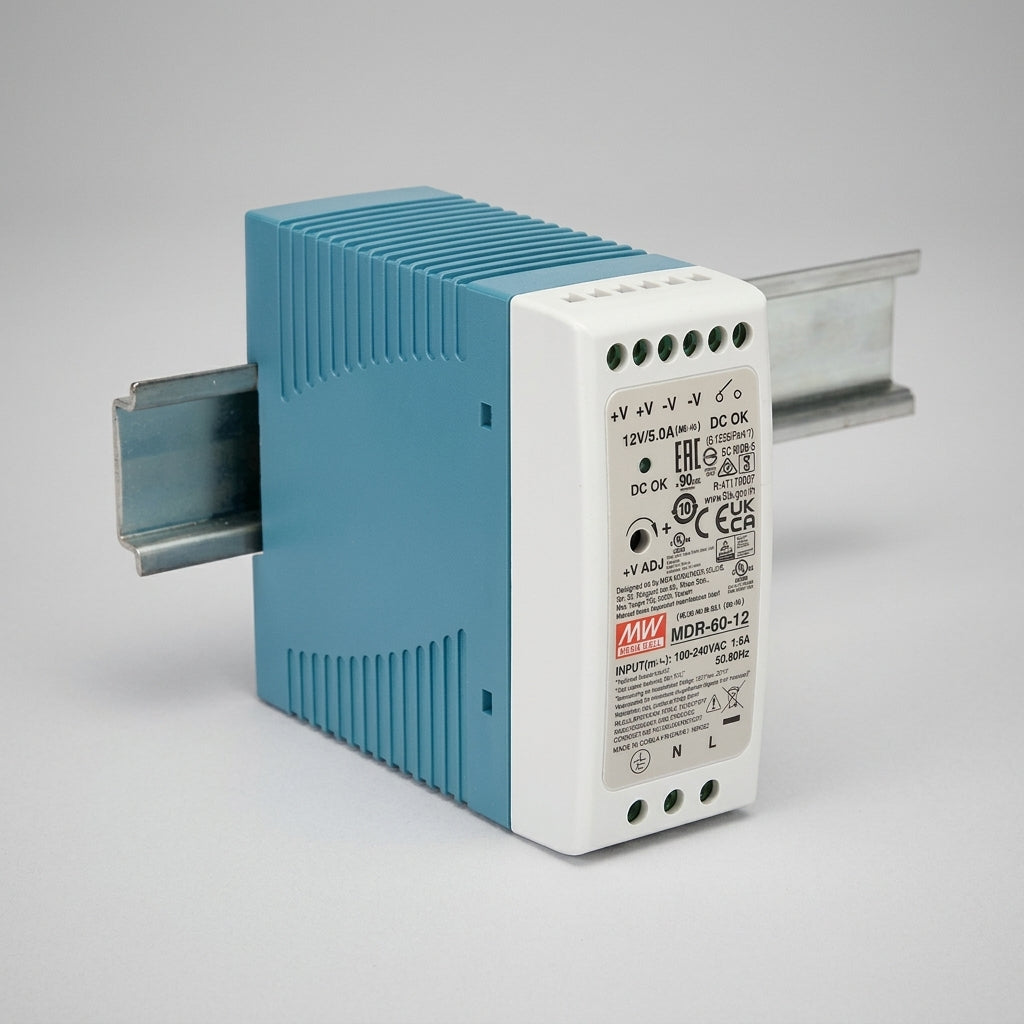 Mean Well MDR-60-12 Industrial DIN Rail Power Supply 12V DC 5A 60W Meanwell MDR-60 Series