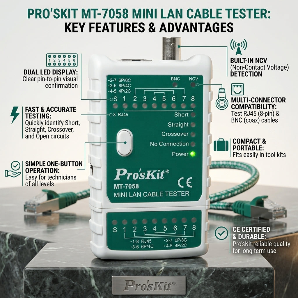 Pro's Kit MT7058 Original OG Lan Tester Proskit MT-7058 MT 7058