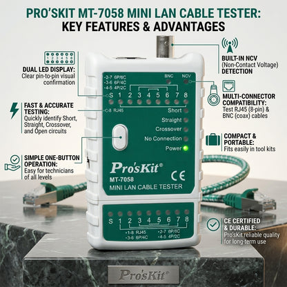 Pro's Kit MT7058 Original OG Lan Tester Proskit MT-7058 MT 7058