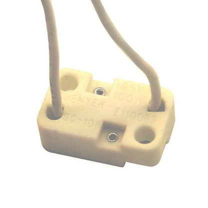 Rectangle Halogen Holder Socket Ceramic Base AWG20 200mm Extra Long Transparent Insulation Wire 20cm