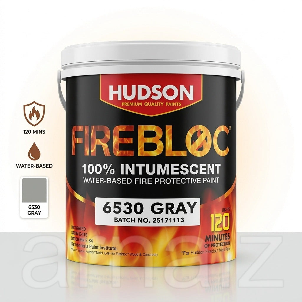 Hudson FireBloc 6530 Gray 16L Water-Based Fire Protective Paint 100% Intumescent