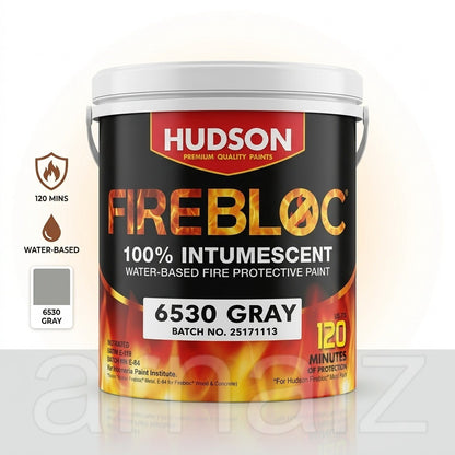 Hudson FireBloc 6530 Gray 4L Water-Based Fire Protective Paint 100% Intumescent