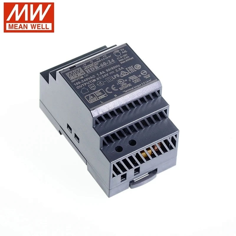 MEAN WELL HDR-60-24 Ultra Slim Step Shape 3SU DIN Rail 60W 24V Power Supply 24 Volt 60 Watt Meanwell