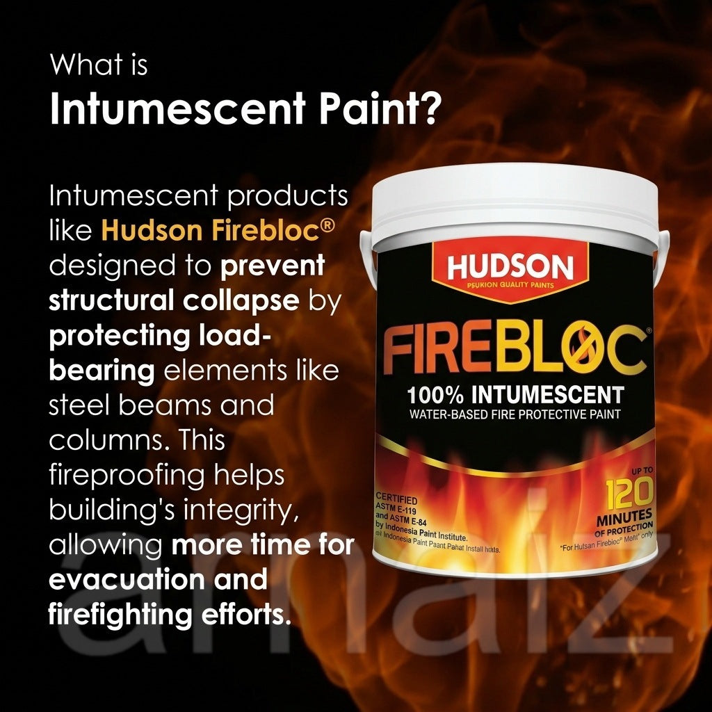 Hudson FireBloc 6530 Gray 4L Water-Based Fire Protective Paint 100% Intumescent
