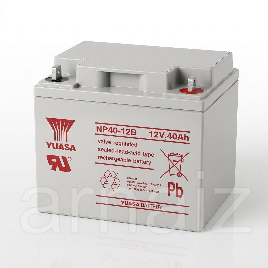 Yuasa 12V 40Ah SLA VRLA Rechargeable Battery NP40-12B Valve Regulated Sealed Lead-Acid NP40-12