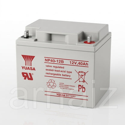 Yuasa 12V 40Ah SLA VRLA Rechargeable Battery NP40-12B Valve Regulated Sealed Lead-Acid NP40-12