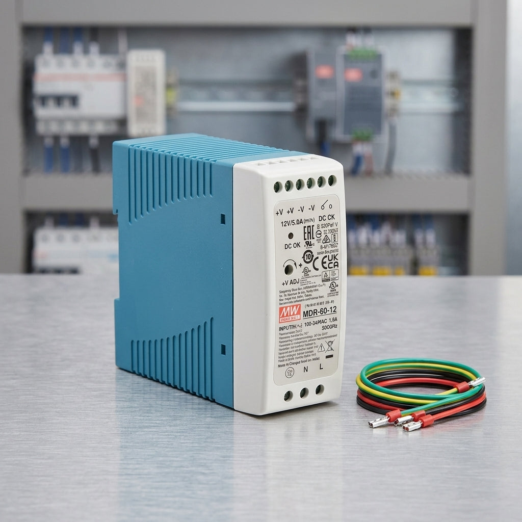 Mean Well MDR-60-12 Industrial DIN Rail Power Supply 12V DC 5A 60W Meanwell MDR-60 Series