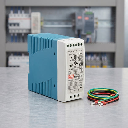 Mean Well MDR-60-12 Industrial DIN Rail Power Supply 12V DC 5A 60W Meanwell MDR-60 Series