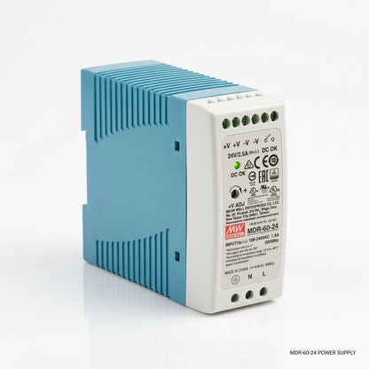 Mean Well MDR-60-24 Industrial DIN Rail Power Supply 24V DC 2.5A 60W Meanwell MDR-60 Series