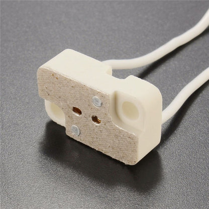Rectangle Halogen Holder Socket Ceramic Base AWG20 200mm Extra Long Transparent Insulation Wire 20cm