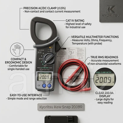 KYORITSU 2009R AC/DC Clamp Meter Digital Multimeter with LCD Display KEW 2009R