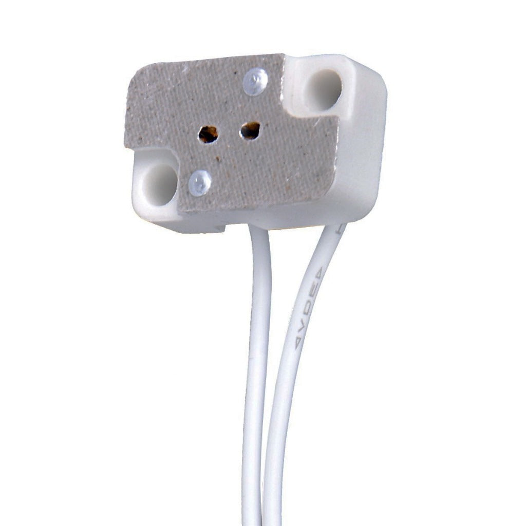 Rectangle Halogen Holder Socket Ceramic Base AWG20 200mm Extra Long Transparent Insulation Wire 20cm