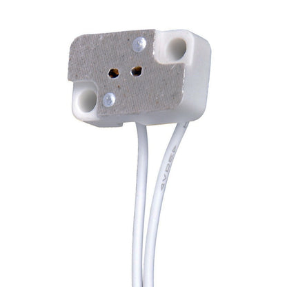 Rectangle Halogen Holder Socket Ceramic Base AWG20 200mm Extra Long Transparent Insulation Wire 20cm