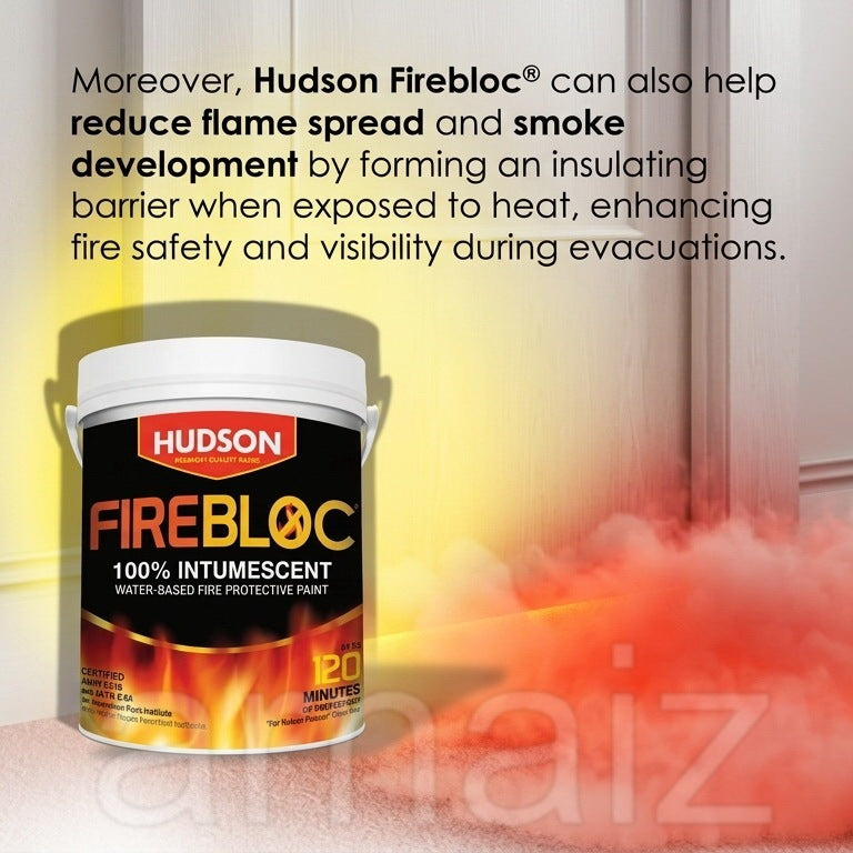 Hudson FireBloc 6530 Gray 16L Water-Based Fire Protective Paint 100% Intumescent
