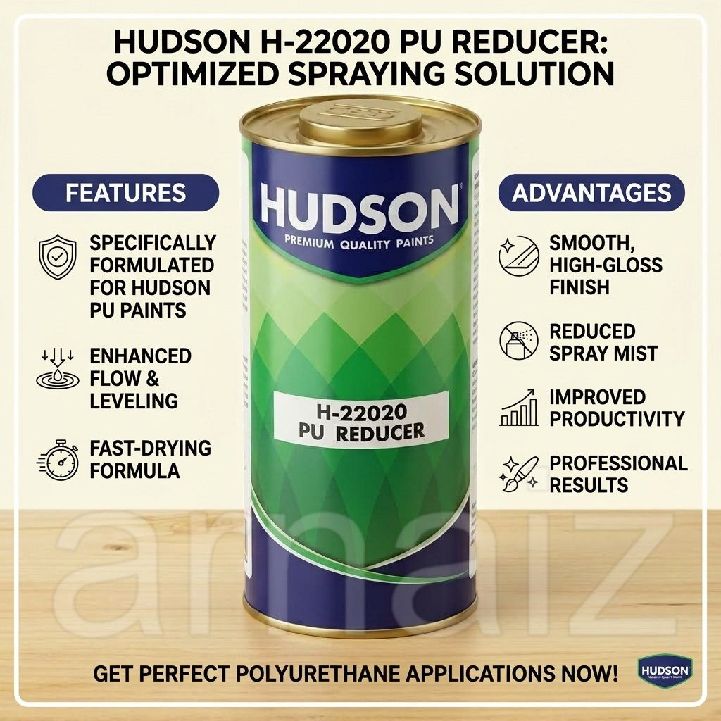 Hudson H-22020 PU Reducer 1L Premium Thinner for Floor Varnish & Paints Pro Quality High Gloss