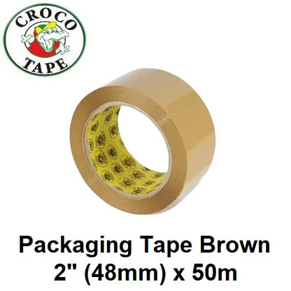 Crocodile Packaging Tape 2" 48mm 50meters Brown Tan 2inches 50m packing tape Original Crocodile Tape