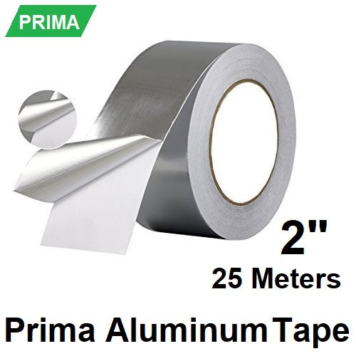 Prima Aluminum Duct Tape 2" x 25m Silver Duck Tape 48mm x 25 meters Shiny Sticky  Aluminum Foil Tape