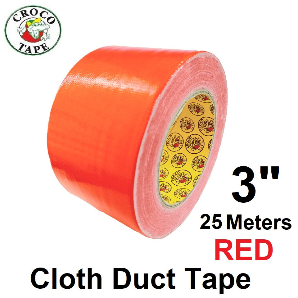 Crocodile Cloth Duct Tape - Red Mesh Duck Tape 3 inches x 82 feet or 72 mm x 25 meters  3"  Original