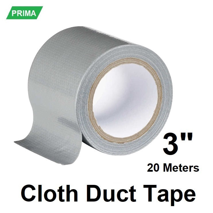 Prima Cloth Duct Tape - Gray Grey Mesh Duck Tape 3"x 65 feet or 72 mm x 20 meters High Quality 3inch