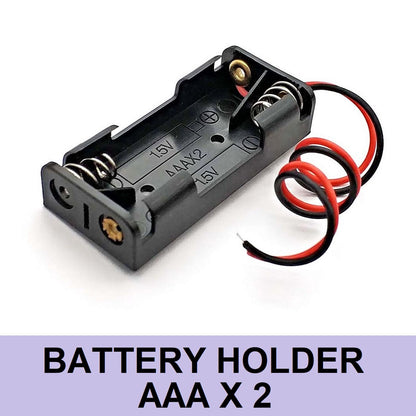 Batter Holder 2 x AAA 1.5V Plastic Black Spring Battery Storage Case Box Plastic Container With Wire