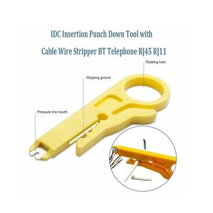 Network Wire Punch Down Tool Cutter Stripper Cat5E Cat6 IDC Insertion Tool Wire Knife Crimping Tool