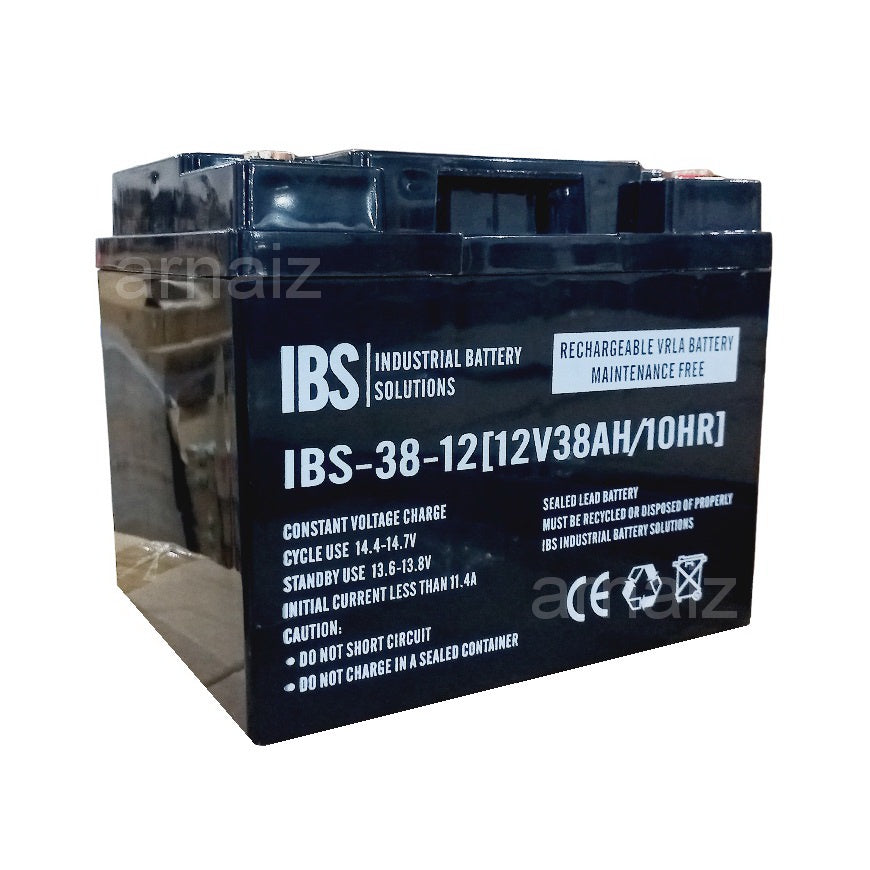 IBS 12v 38Ah SLA Rechargeable Battery IBS-38-12 Valve Regulated Lead-Acid Battery VRLA 12v 38Ah