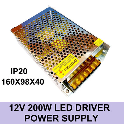 12v 200w LED Power Supply 16A Constant Voltage Driver 220V AC DC Lighting Transformer for LED Strips