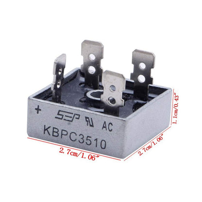 KBPC3510 35A 1000V 1KV Metal Bridge Rectifier Diodes Axial 35 Amp Full Wave Electronic Silicon Diode