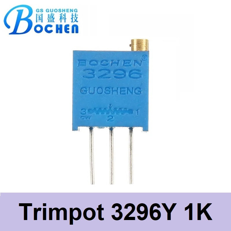 Bochen Trimpot Square 3296Y 1K Ohm Trimming Potentiometer Variable Resistor Trimpot 3296 1 KOhms 1kΩ