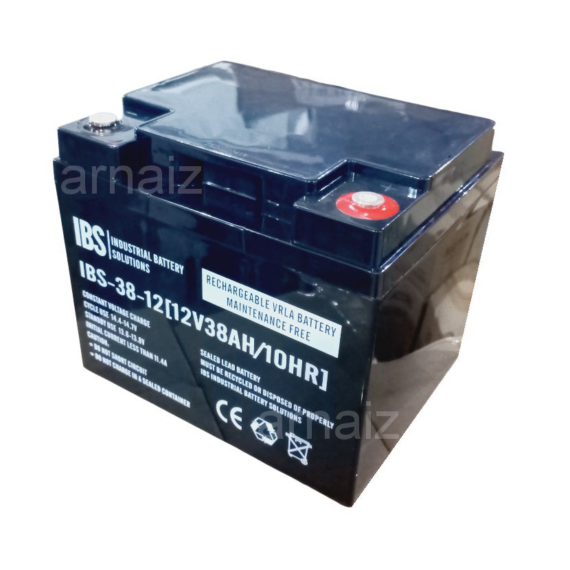 IBS 12v 38Ah SLA Rechargeable Battery IBS-38-12 Valve Regulated Lead-Acid Battery VRLA 12v 38Ah