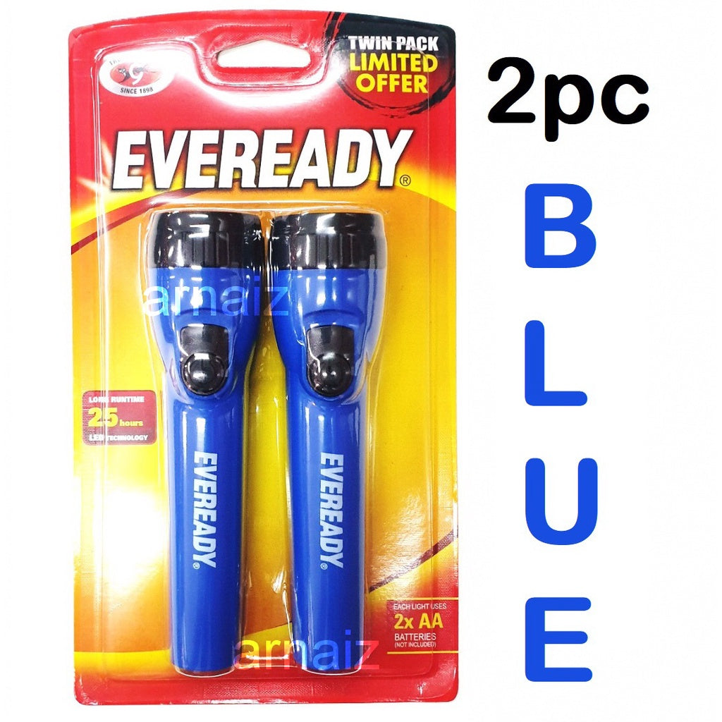 Eveready Flashlight Twinpack Limited Offer (Battery Not Included) LED Light Flash Light Red Blue