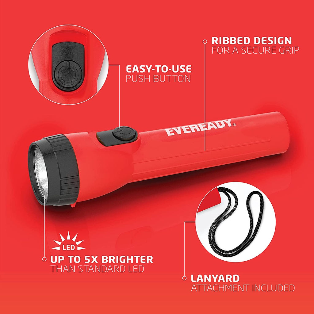 Eveready Flashlight Twinpack Limited Offer (Battery Not Included) LED Light Flash Light Red Blue