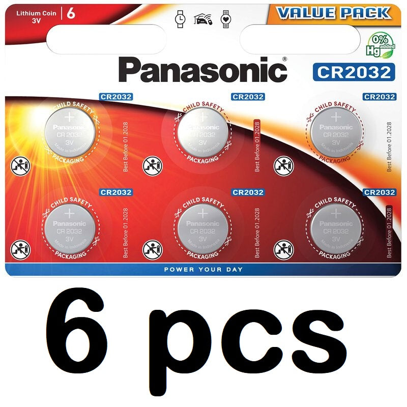 Panasonic CR2032 (1-6 pcs) ECR2032 2032 Lithium Coin Cell Button Battery 3V 3 volts DL2032 BR2032