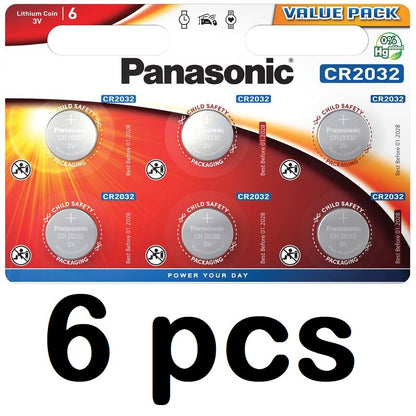 Panasonic CR2032 (1-6 pcs) ECR2032 2032 Lithium Coin Cell Button Battery 3V 3 volts DL2032 BR2032