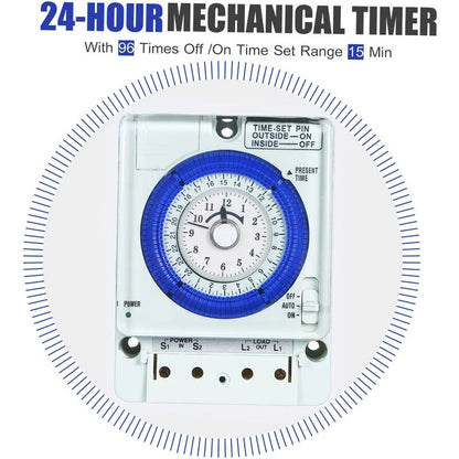 Mechanical Timer TB35 15A 24 Hours Automatic Time Switch TB-35